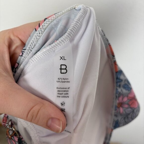 Colorful Floral One Piece Ruched Swim Dress Cruise Resort Pool Beach Vacation - Picture 8 of 8